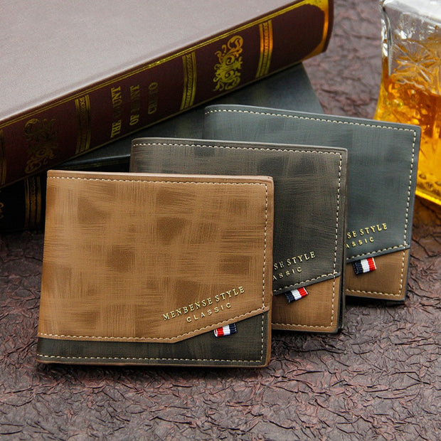 Letter Matte Large-capacity Short Retro Two-fold Multi-function Wallet