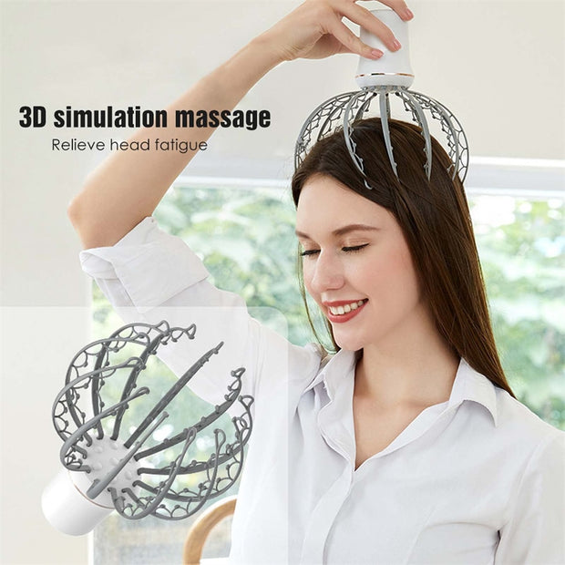 Electric Octopus Claw Scalp Massager Stress Relief Therapeutic Head Scratcher