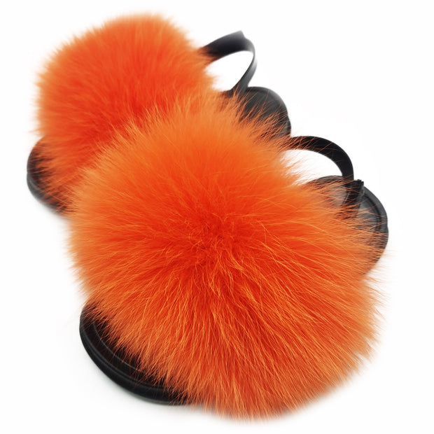 Toddler Fur Slides with Back Strap Kid Furry Stylish Slippers