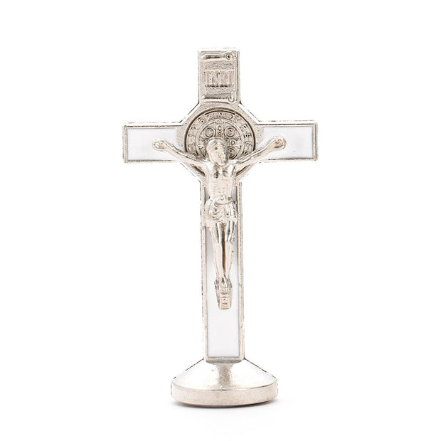 Fashion Luxury Big and Small Cross Jesus Crystal Statue Figurine Xmas Ornament