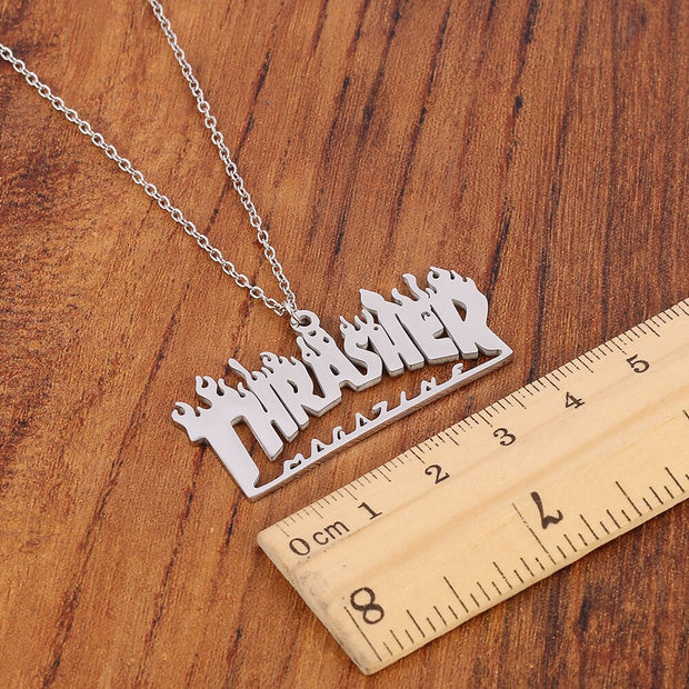 Trendy Street Hip Hop Letter Pendant Necklace High Quality Stainless steel