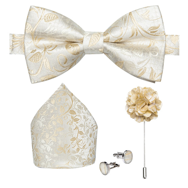 Wedding Bow Tie for Men Classic Red Pre-tied Bowtie Gift Set