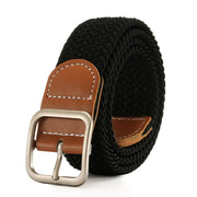 New Fashion Metal Pin Buckle Elastic Braided Stretch Belts Male
