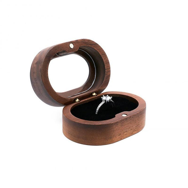 Retro Wedding Wooden Ring Box Necklace Ring Earrings Storage Box Wooden