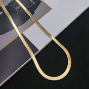 Fashion 24k Gold Necklace 4mm 16/18/20 Inch Blade Necklace Snake Bone