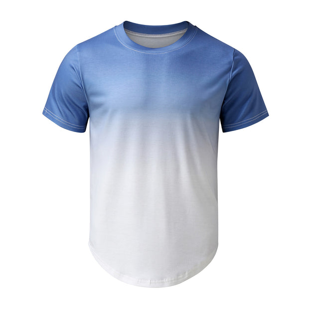 T Shirts For Men Gradient O Neck Tee Shirt Fashion Designer Mens Clothing