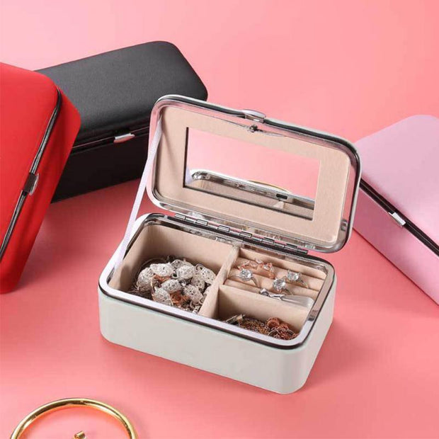 Jewelry Organizer With Mirror 2022 New Jewelry Box Travel Storage Organizer