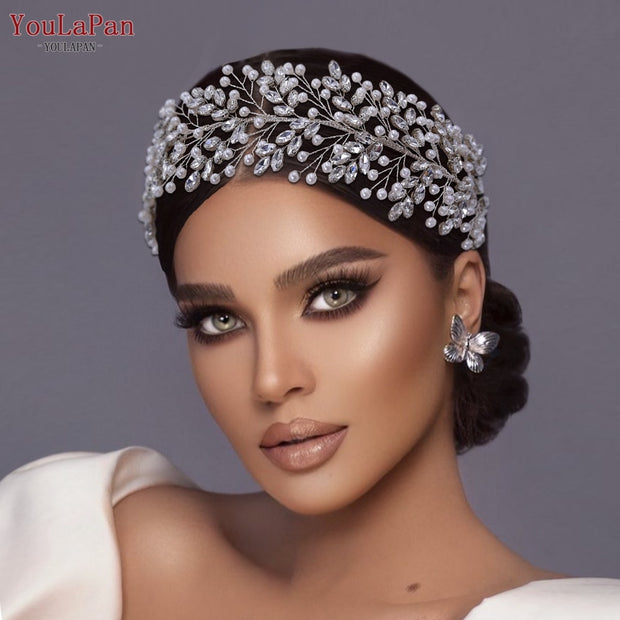 YouLaPan HP446 Pearl Headband Wedding Bride Hair Jewelry Bridal Headwear