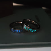Luminous Couple Rings Glowing in the Dark Player 1 Player 2 Matching Ring