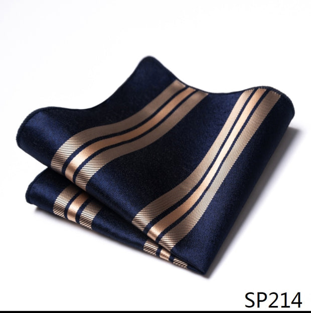 Silk Men Black Solid Abraham Lincoln Pocket Square Handkerchiefs