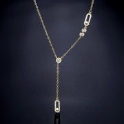 RAKOL Trendy Dainty Initial Cubic Zirconia Tag Shape Choker Necklace for Women