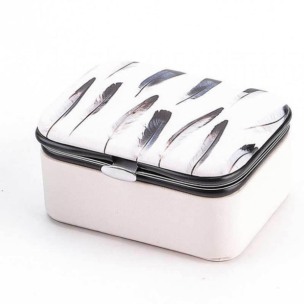 8*6*4.2 CM New Portable Jewelry Box With Mirror Earrings Necklace Ring Display