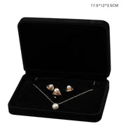 Jewelry Box New Black Flannel Stud Earrings Ring Pendant Bracelet Storage Box