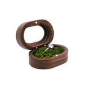 Retro Wedding Wooden Ring Box Necklace Ring Earrings Storage Box Wooden