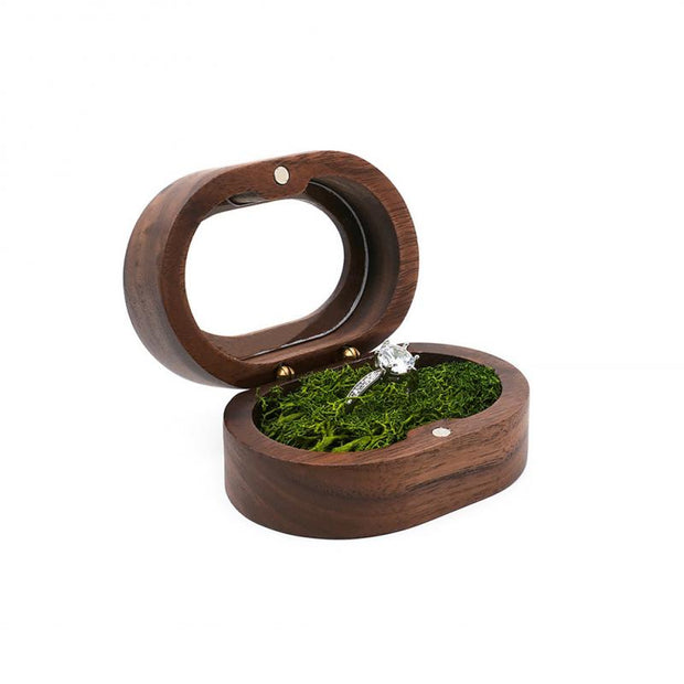 Retro Wedding Wooden Ring Box Necklace Ring Earrings Storage Box Wooden