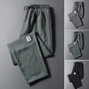 Male  Casual Loose Lace-up Cropped Pants Sporty Men Sweatpants Elastic Waist   for Party