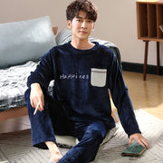 X5000 Thickened Flannel Pajamas Men&#39;s Fleece Sleepwear