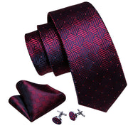 3PC Fashion Luxury Dark Floral 100% Silk Tie Gifts For Men Suit