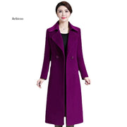 Solid Color Mid-calf Length Formal Long Sleeves Jacket