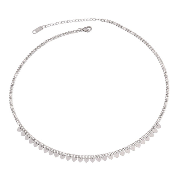 Stainless steel Necklace For Women Necklaces Pearl Heart Round Pendant Choker