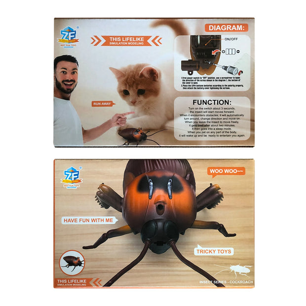 Electronic Smart Cockroach Cat Toy Intelligent Induction Obstacle Avoidance