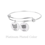Custom Hand Painted Engraved Pet Photo Bracelets For Women Stainless Steel