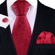 3PC Fashion Luxury Dark Floral 100% Silk Tie Gifts For Men Suit