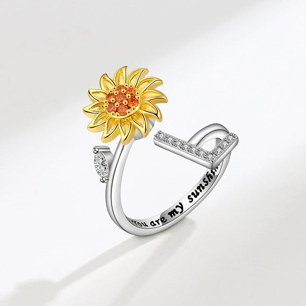 You Are My Sunshine Spinner Sunflowe Rings For Women Fidget Anti Stress