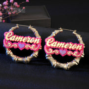DOREMI ONE Set Customized Words Name Stainless Bamboo Hoop