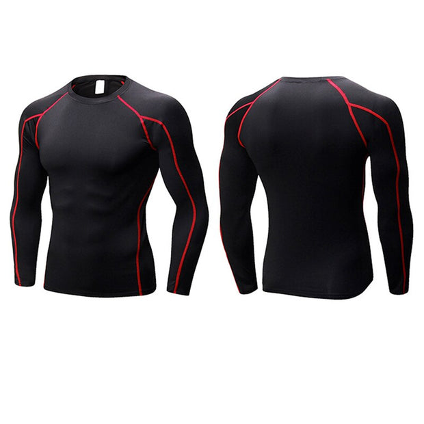 Men Sport Long Sleeve T Shirts Sweatshirts Compression Yoga Tights