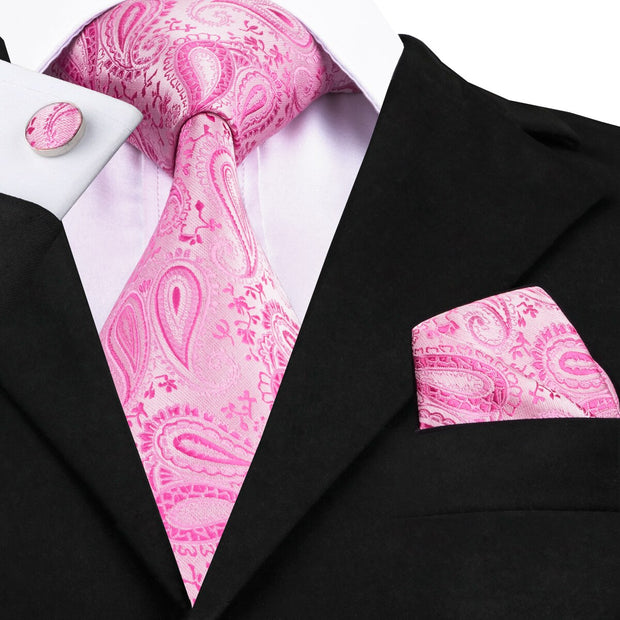 Wedding Gift Barry.Wang Designer NeckTie Handkerchief Cufflinks Set