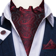 Luxury Men&#39;s Vintage Paisley Floral Formal Cravat Ascot Tie Self British Style