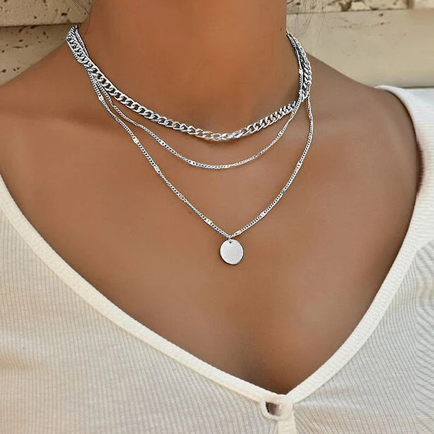 Vintage Necklace on Neck Chain Women&#39;s Jewelry Layered Accessories for Girls