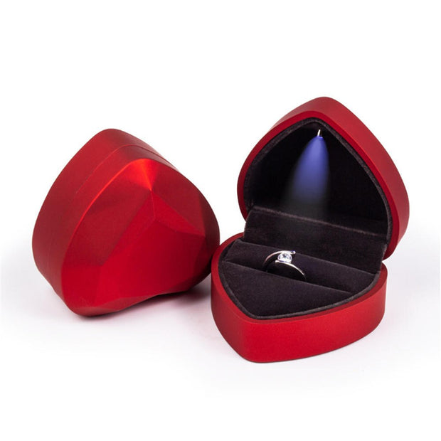 Luxury LED Light Proposal Engagement Ring Boxes Jewelry Gift Box
