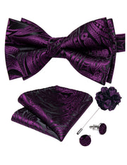 Wedding Bow Tie for Men Classic Red Pre-tied Bowtie Gift Set