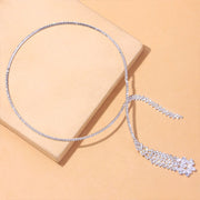 Stonefans Luxury Zircon Pendant Choker Jewelry Clavicle Chain for Women