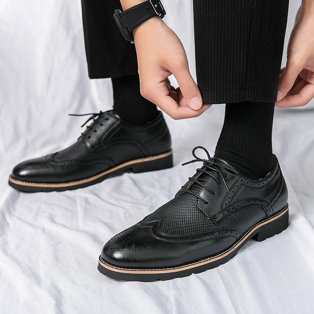 Leisure Retro Bullock Design Men Classic Business Formal Shoes