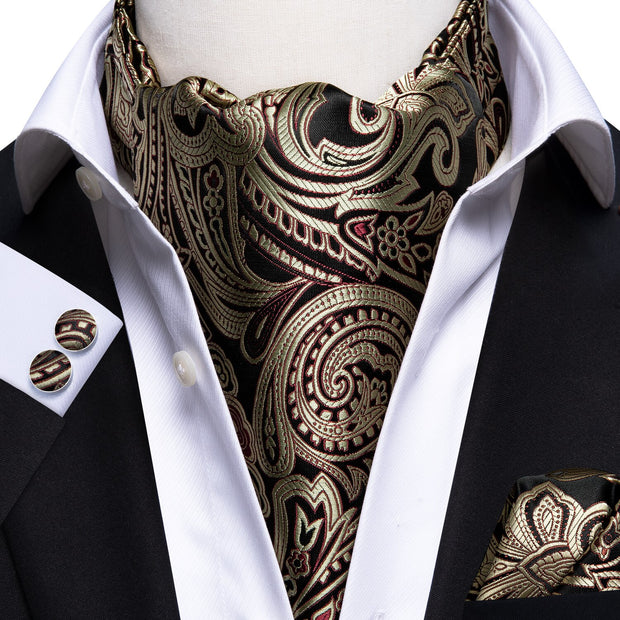 Green Solid 100% Silk Ascot Cravat Tie Ascot Scrunch Self British style