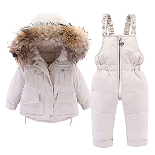 2pcs Set Baby Girl Winter Down Jacket and Jumpsuit for 0-4Year