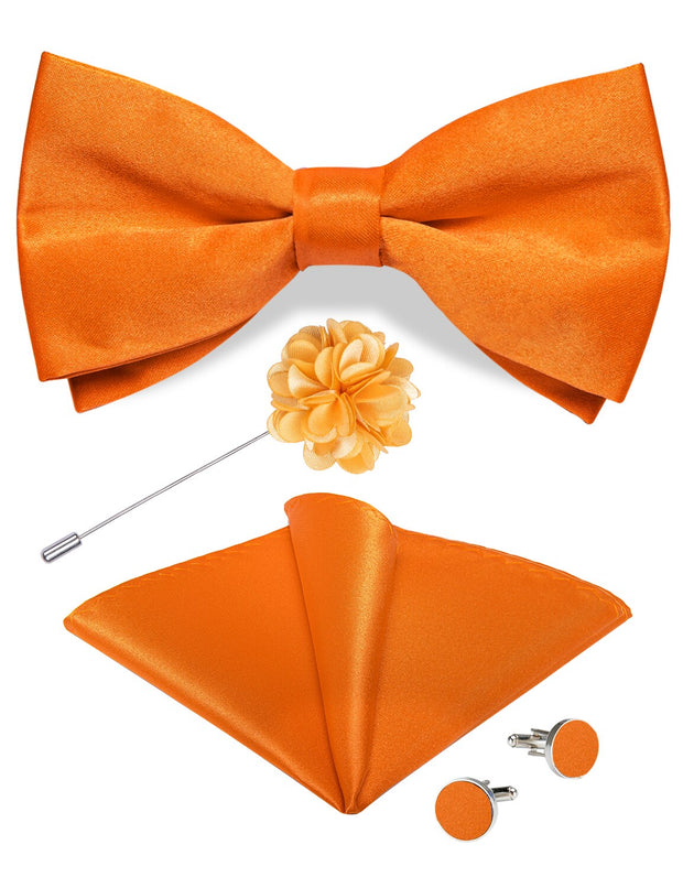 Wedding Bow Tie for Men Classic Red Pre-tied Bowtie Gift Set