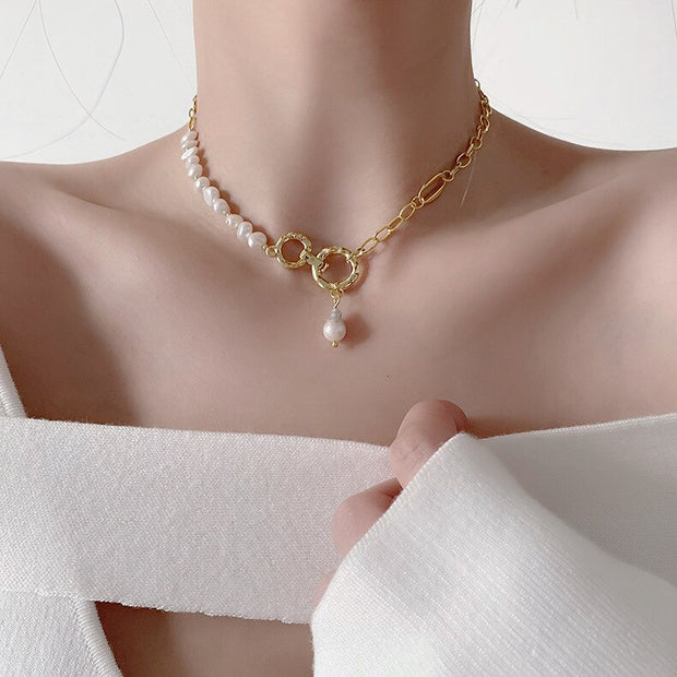 Natural Freshwater Pearl Choker Necklace Baroque Pearl Jewelry for Women