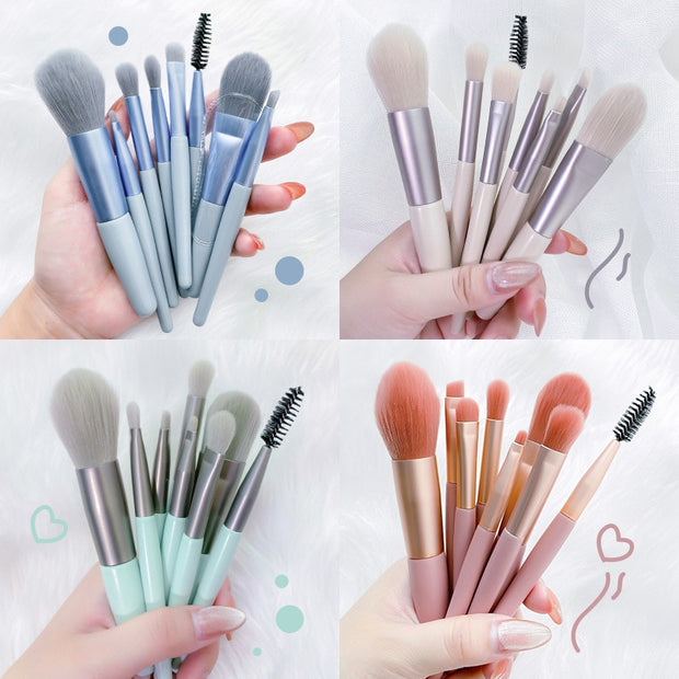 Personalized Customs Travel Makeup Brushes Bag Set With Brushes Party Gift For Her