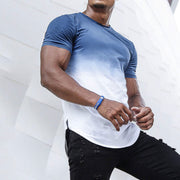 T Shirts For Men Gradient O Neck Tee Shirt Fashion Designer Mens Clothing