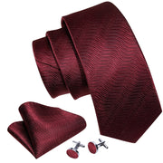 3PC Fashion Luxury Dark Floral 100% Silk Tie Gifts For Men Suit