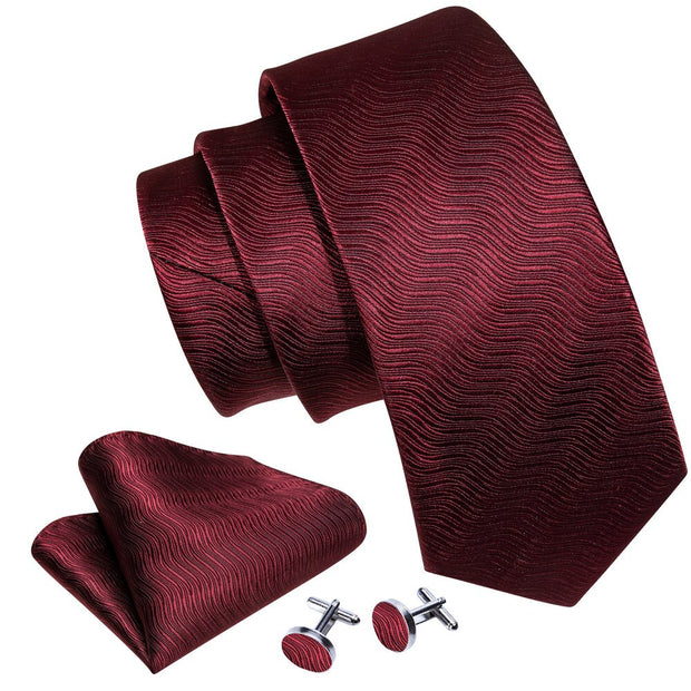 3PC Fashion Luxury Dark Floral 100% Silk Tie Gifts For Men Suit