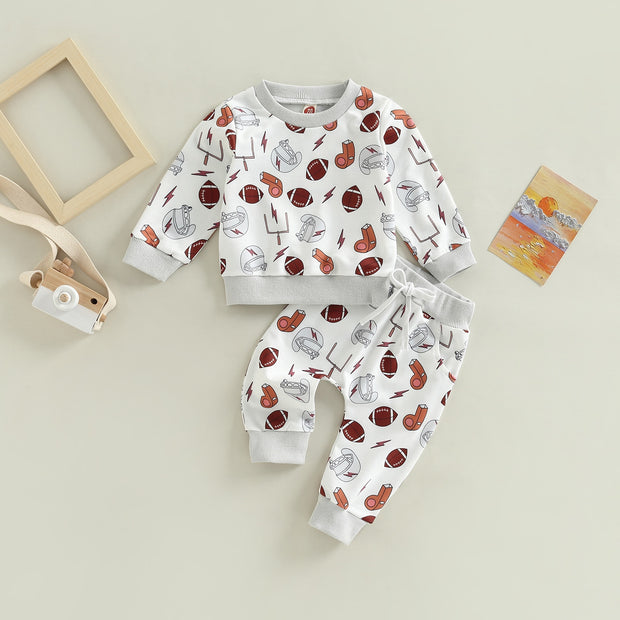 0-3Years Toddler Baby Boys Football Clothing Autumn Outfit Sets