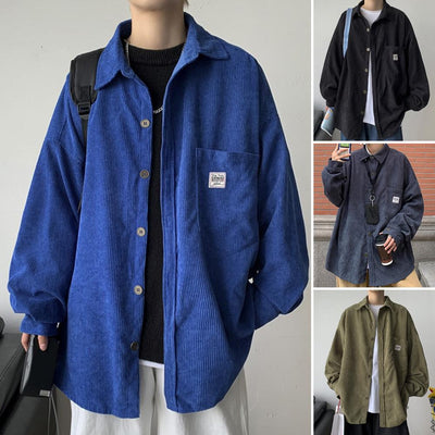 Men Spring Shirt Long Sleeves Japanese Style Thermal Young