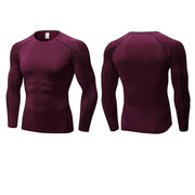 Men Sport Long Sleeve T Shirts Sweatshirts Compression Yoga Tights