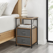 2-Drawers Nightstand with USB Bedroom White Bedside Table Bedroom Furniture