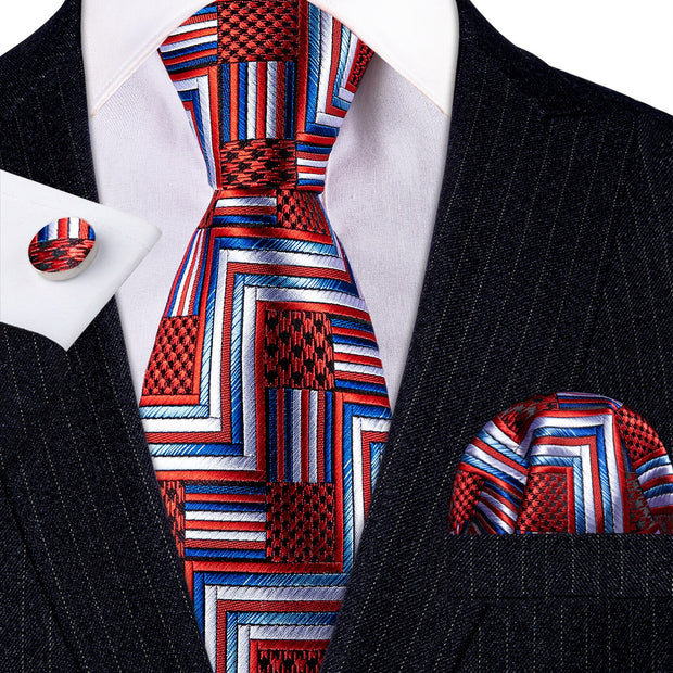 3PC Fashion Luxury Dark Floral 100% Silk Tie Gifts For Men Suit